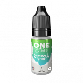 E-liquide Citron Givrée One Taste de chez E.tasty avec visuel citron jaune et glaçons 2