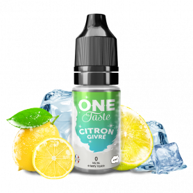 E-liquide Citron Givrée One Taste de chez E.tasty avec visuel citron jaune et glaçons