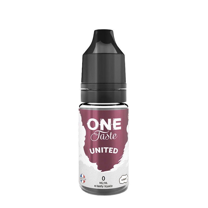 E-Liquide United E.Tasty le flacon de 10ml sur fond blanc