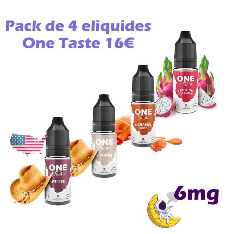 Pack de 4 eliquide Classique Gourmand Fruité 6 mg One Taste