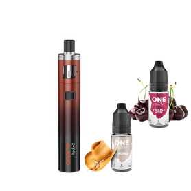 Kit démarrage Aspire PockeX aio rouge noir 1500mAh + 2 e-liquide classique fruité