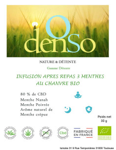 Infusion Bio CBD 3 Menthes Tisane Chanvre digestion